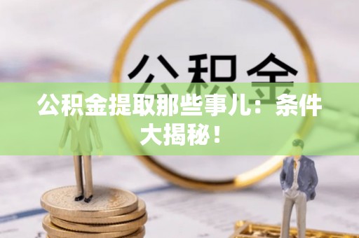 乐东公积金提取那些事儿：条件大揭秘！
