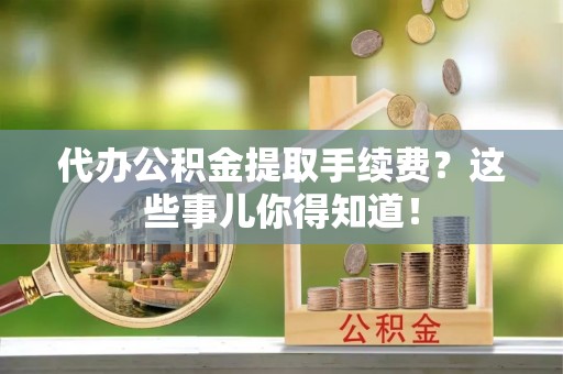 乐东代办公积金提取手续费？这些事儿你得知道！