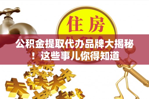 乐东公积金提取代办品牌大揭秘！这些事儿你得知道