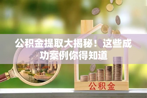 乐东公积金提取大揭秘！这些成功案例你得知道